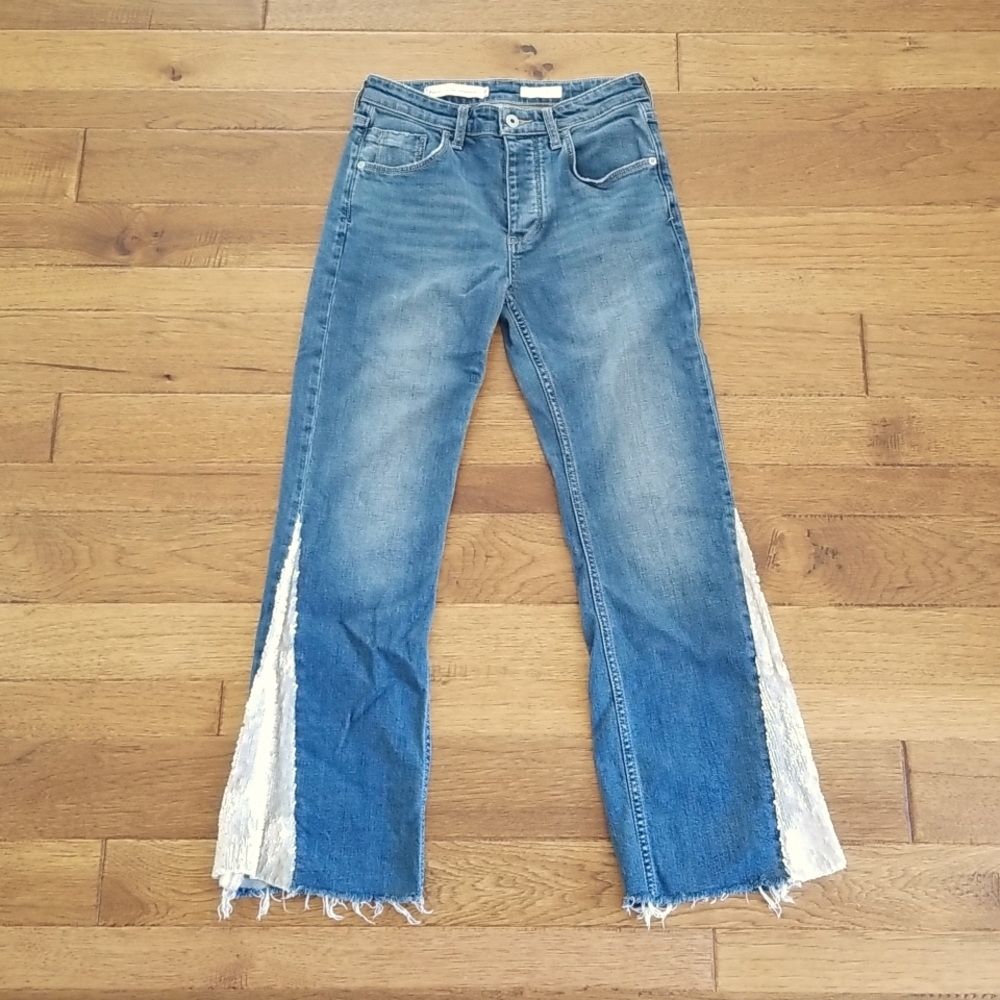 Anthropologie Pilcro and The Letter Press Sequin Flared Denim Jeans